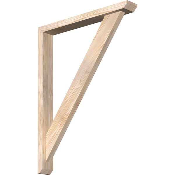 Ekena Millwork Traditional Slat Smooth Bracket w/ Offset Brace, Douglas Fir, 3 1/2"W x 26"D x 34"H BKT0402X26X34TRA06SDF - main